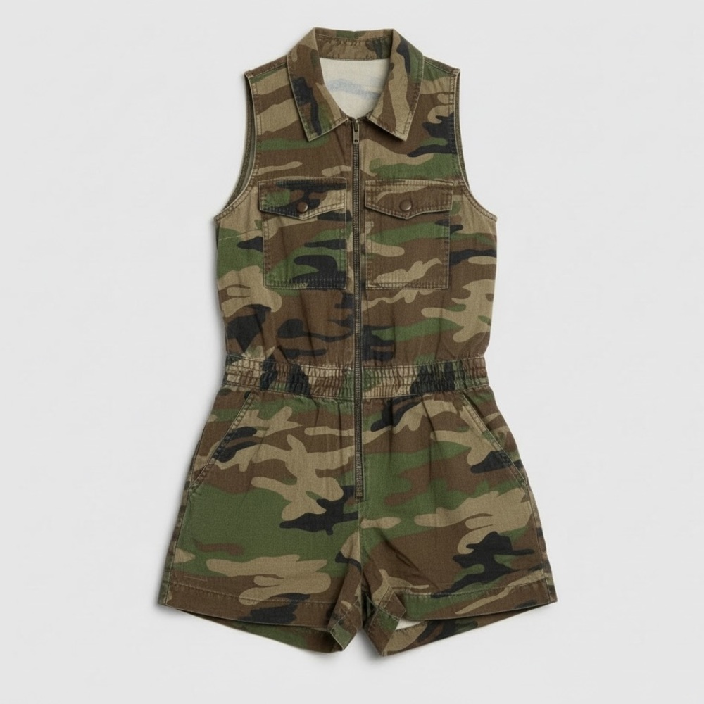 Camouflage Sleeveless Romper